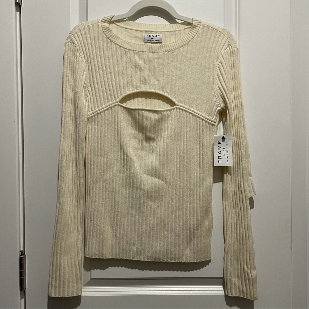 NWT - FRAME shirt overlap ribbed sweater
